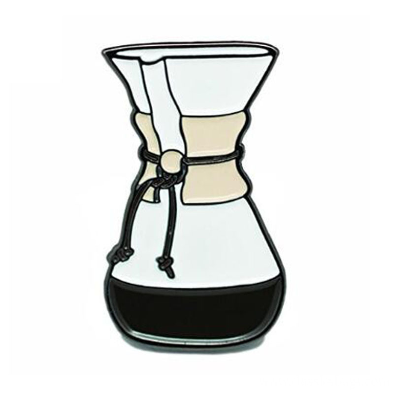 Glass Coffee Maker Soft Enamel Lapel Pin Glass Coffee Maker Soft Enamel Lapel Pin