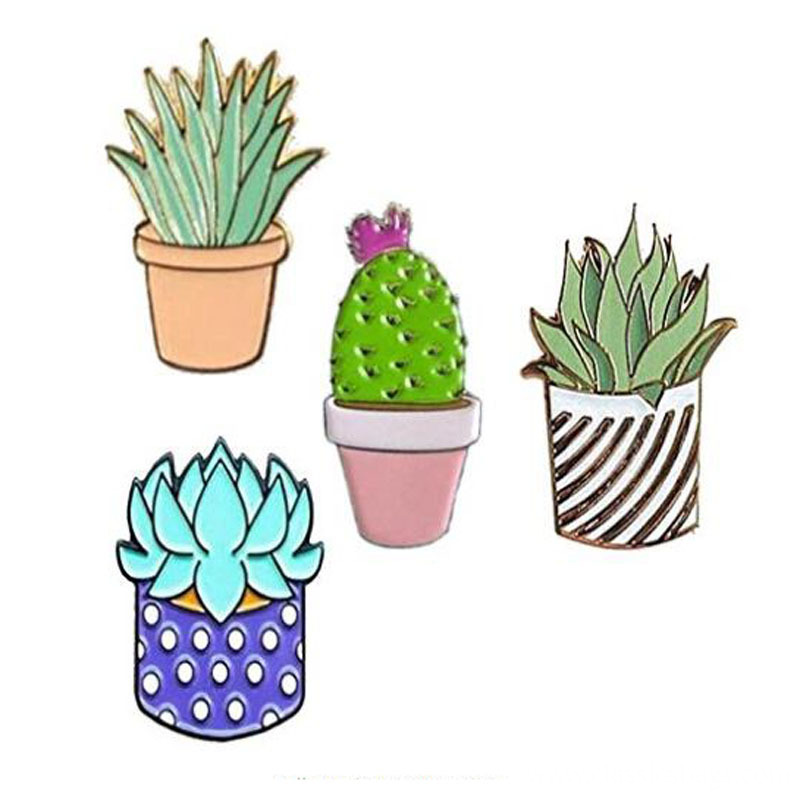 Cute Cactus Lotus Brooch Pins Cute Cactus Lotus Brooch Pins