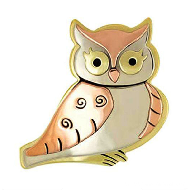 Blinky The Owl Pin Mixed Metals Brooch Blinky The Owl Pin Mixed Metals Brooch